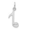 14K White Gold Polished Musical Note Charm Music Jewerly 21mm x 10mm